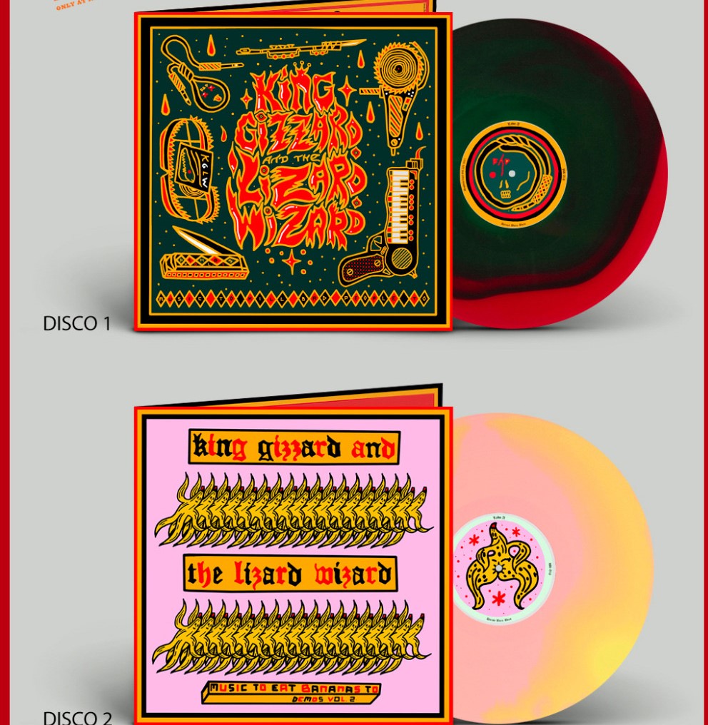 KING GIZZARD AND THE LIZARD WIZARD "MUSIC TO KILL BAD PEOPLE TO. DEMOS VOL. 1 & MUSIC TO EAT BANANAS TO. DEMOS VOL. 2" Colored 2LP (RSD 2021)