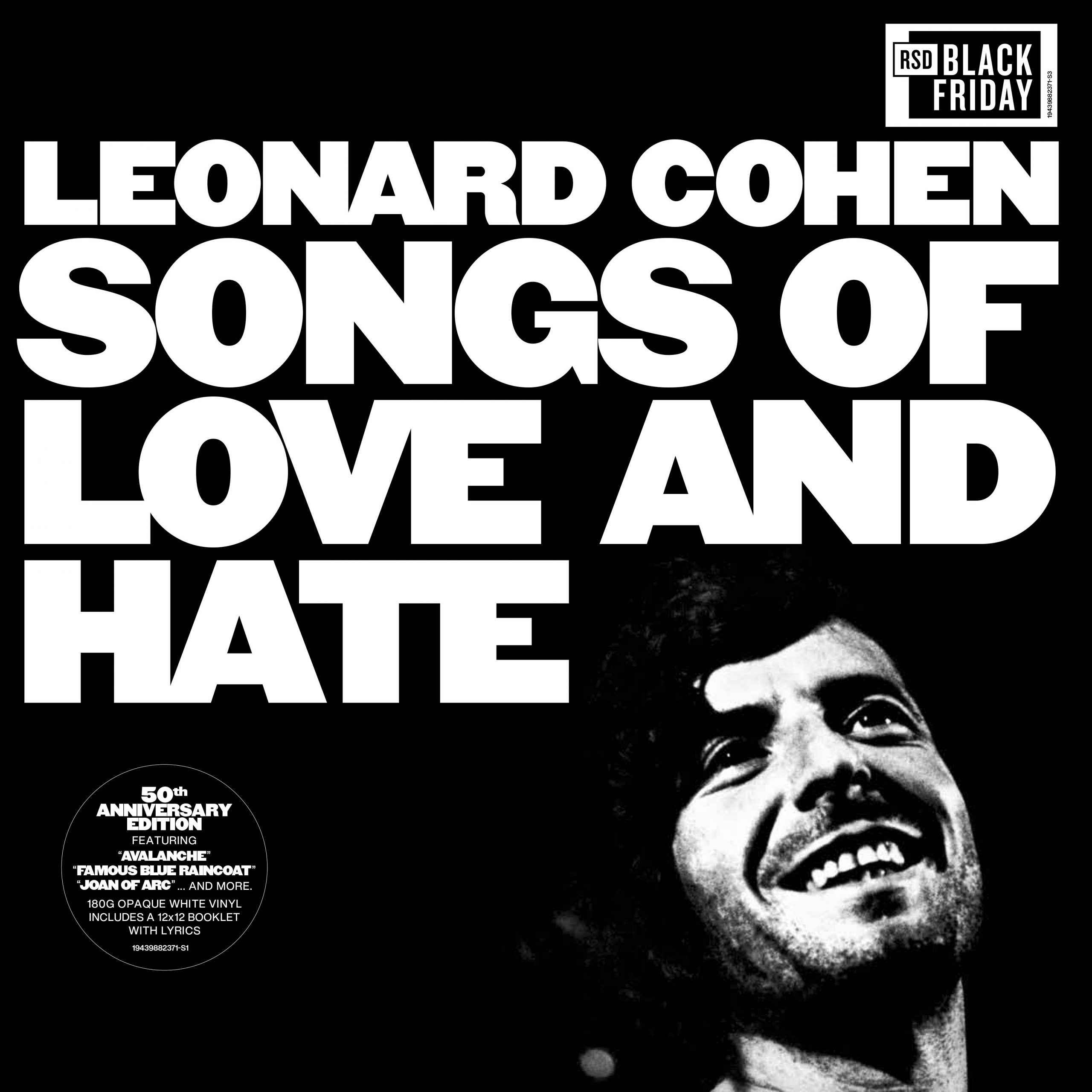 Leonard Cohen "Songs of Love and Hate" White LP