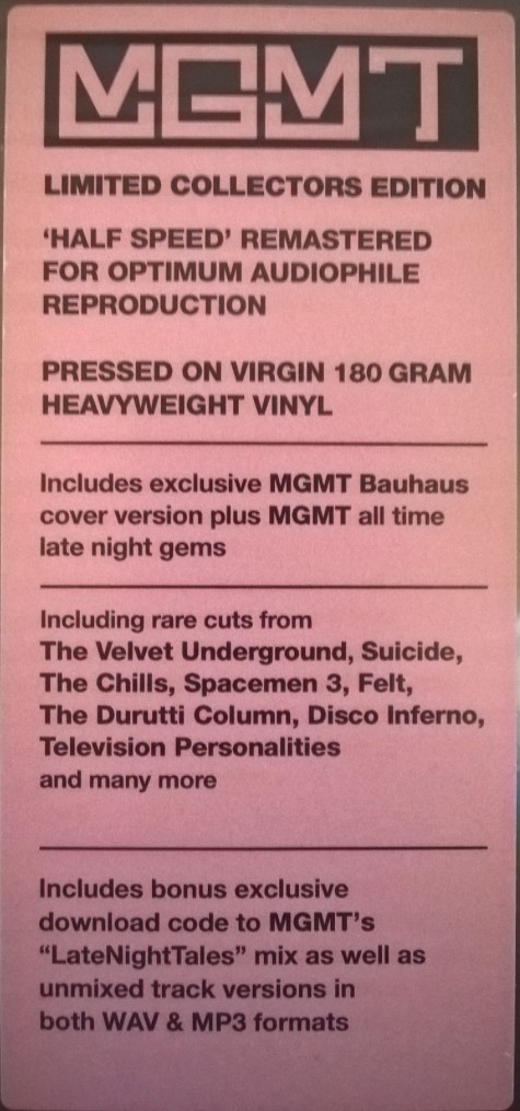 MGMT "Late Night Tales" LP